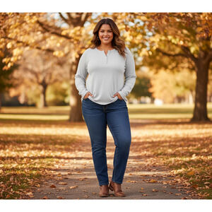 Levi's Womens Jakob Henley Long Sleeve XXL Gray Relaxed Fit Minimalist Casual